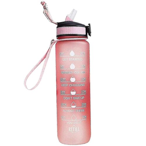 1000ml Cruche De Sport De Motivation Avec Marqueur De Temps De Fitness En Plein Air Fitness Mug Gradient Couleur Mug Bouteille D'eau Givrée En Plein Air