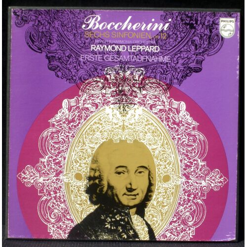 Boccherini 6 Symphonies Op 12 Leppard 3 Lp & Bx Nm