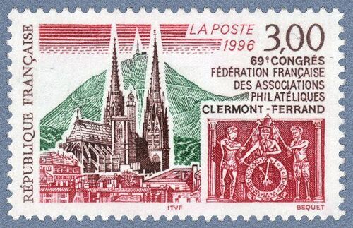 France 1996, Très Beau Timbre Neuf** Luxe Yvert 3004, Congrès National Des Sociétés Philatéliques À Clermont Ferrand.