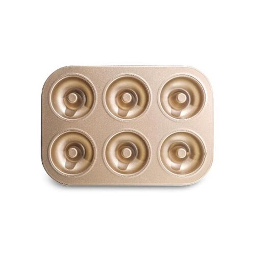 Trous Donut Gâteau Moule Bricolage Chocolat Pâtisserie Dessert Cookie Muffin Moule De Cuisson Ustensiles À La Main 6 Coupe D'or