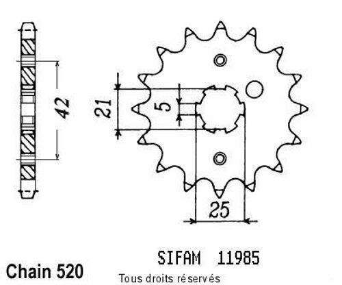 Pignon Sr 250 91-98 #14 Dents