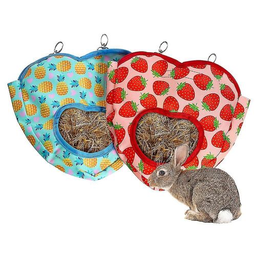 Sacs De Mangeoire De Foin Pour Les Hamsters De Lapin De Cochon D'inde, Sacs De Mangeoire Suspendus, Sacs De Stockage De Foin Pour Petits Animaux 2 Pcs