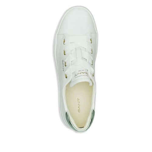 Gant Baskets En Cuir À Talon Métallisé - Blanc - 39-41