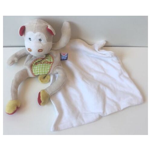 Doudou Mouchoir Singe Sucre D'orge Collection Cajou 20 Cm