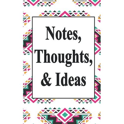 "Notes, Thoughts, And Ideas" (Black, Pink And Orange Mini Triangles Pattern Cover) Writing Journal; (5"X 8") Blank Lined Diary Journal Notebook: Dream ... Journal; Scripting Journal; Writing Notebook