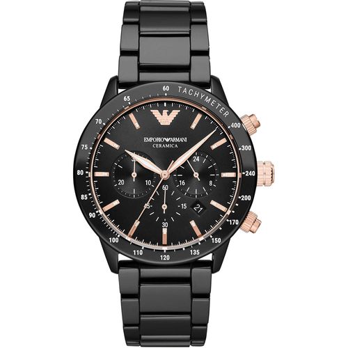 Montre Homme Emporio Armani Mario Ceramica Noir Chronographe Quartz Ar70002