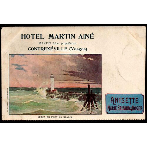 Carte Postale Ancienne, France, Vosges ( 88 ), Contrexéville, Publicité Pour L'hôtel Martin Ainé