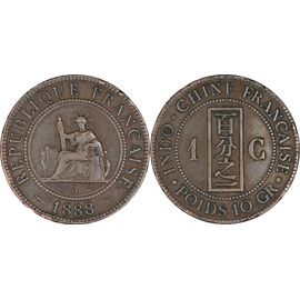 France - Indochine - 1888 - 1 Centième - 23-345