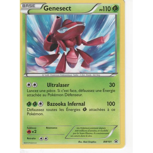 Carte Pokémon Promo Genesect Shiny Bw101 110pv Française