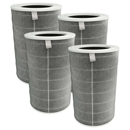 vhbw 4x Filtre à charbon actif compatible avec Xiaomi Smart Air Purifier 4 Pro purificateur d'air - Filtre à air gris / blanc