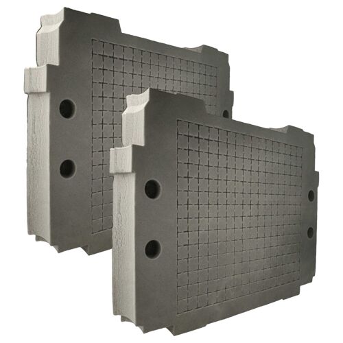 vhbw 2x Insert en mousse compatible avec Hikoki Hit Case I-IV coffre à outils - mousse / mousse rigide personnalisable, gris anthracite