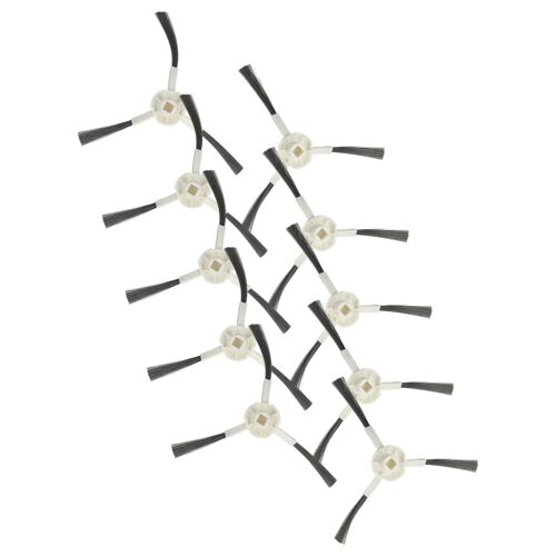vhbw 10x Brosse latérale compatible avec Mova E30 Ultra robot aspirateur - Lot de brosses, blanc / gris
