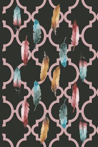 Feathers And Peach Pattern: 120 Pages Notebook/Journal