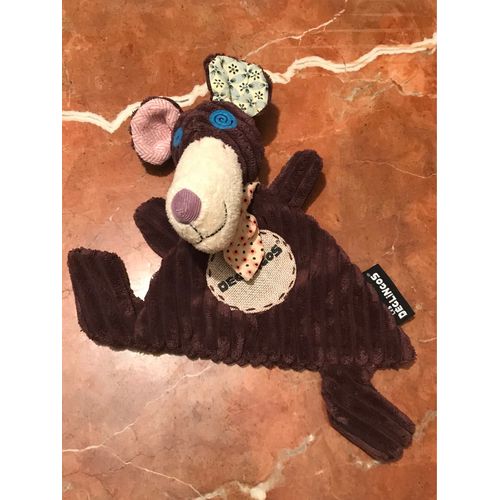 Doudou Plat Ratos Le Rat Baby Les Deglingos Souris Marron 28 Cm