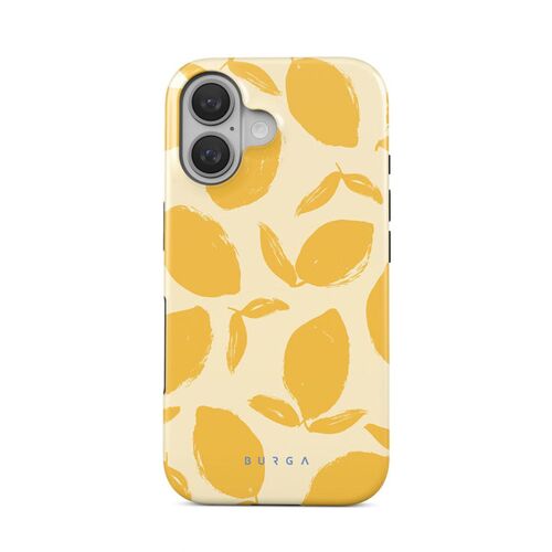Coque pour iPhone 16 MagSafe Tough Antichocs Modèle Lemon Tart Burga Jaune
