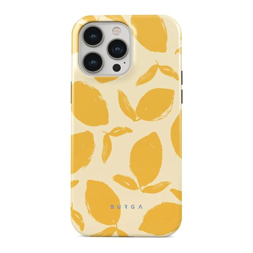 Coque pour iPhone 14 Pro MagSafe Tough Antichocs Modèle Lemon Tart Burga Jaune