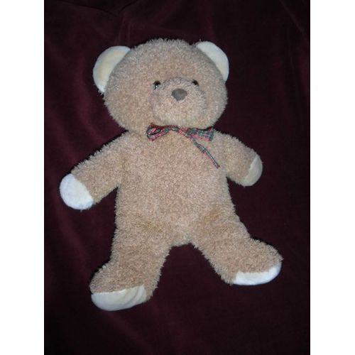 Ours Marron Clair 50 Cm Ruban Écossais