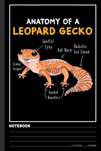 Anatomy Of A Leopard Gecko Funny Gecko Mom Reptile Dad Notebook: Pet Reptile Notebook | Science Class Notebook | Wildlife Vintage Illustration Varanus Flavescens