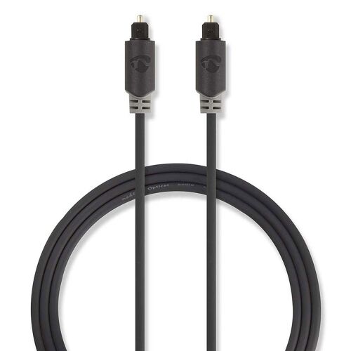 Nedis - Câble audio numérique (optique) - TOSLINK mâle pour TOSLINK mâle - 1 m - anthracite - rond