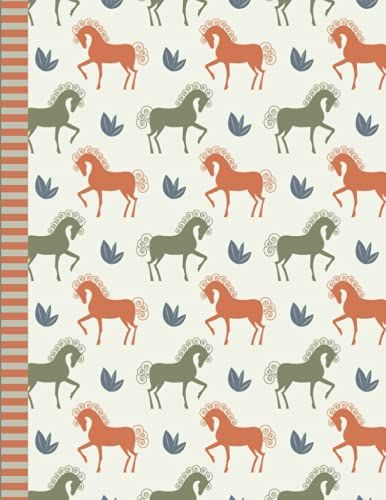 Horse Notebook: Large 8.5x11 Composition Journal / 100 Sheets (200 Pages) / College Ruled Diary - Blank Numbered Pages / Colorful Animal Pattern Cover ... Taking Gift For Home-School - Work - Writing