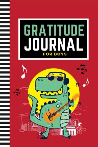 Gratitude Journal For Boys: 6x9 Mindfulness Diary - Quick, Easy, Fun / Funny Alligator Playing Guitar Theme / 6-Month Of Daily Templates With Prompts ... Kids Children Teens / Ages 8 - 12 / 10 - 15