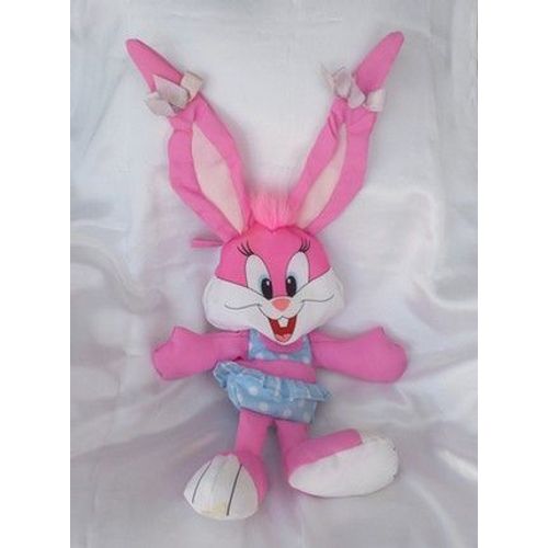 Doudou Peluche Lapin Rose Miss Bunny Tissu Style Toile De Parachute Playskool