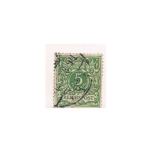 Allemagne- Reichspost- Timbre Oblitéré Vert Avec Chiffre Dans Ovale 5pf- Année 1889