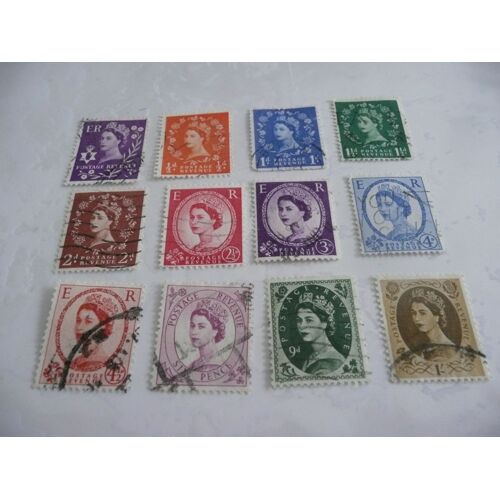 12 Timbres Royaume-Uni