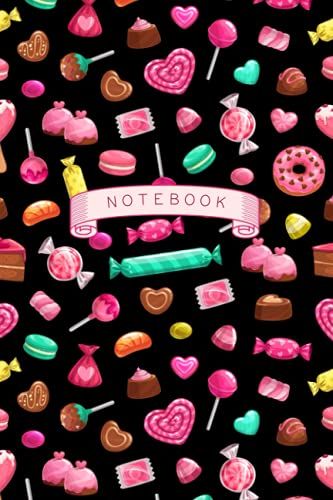 Pastel Candy Colourful Sweets Pattern Notebook: 6" X 9" 160-Page College-Ruled Notebook, Diary, Journal