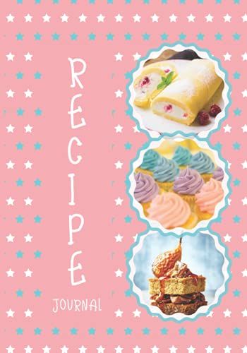 Recipe Book: Blank Recipe Books For Desserts: Empty Recipe Book For Beginner - Starry Pink Cover
