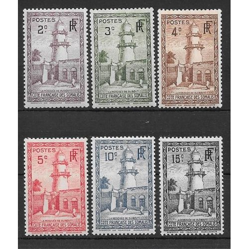 Timbres De Cote De Somalis De 1938,N°148 À 153.Mosquée De Djibouti.