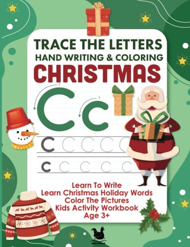 Letter Tracing & Coloring Book For Kids Christmas Words