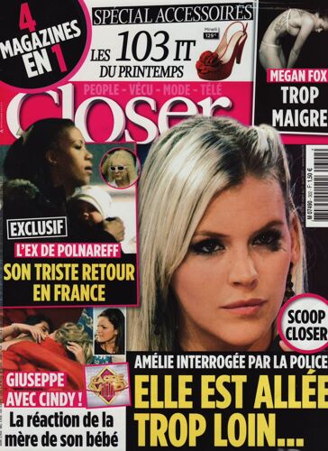 Closer / 26-03-2011 N°302 : Megan Fox (1p) - Liz Taylor (1p) - Ryan Philippe (1p) - Sean Penn (1p)