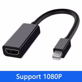 1080p noir - Mini DisplayPort DP vers HDMI 4K * 2K, câble adaptateur mâle Thunderbolt vers HDTV, convertisseur pour MacBook Air Pro Mac Mini iMac