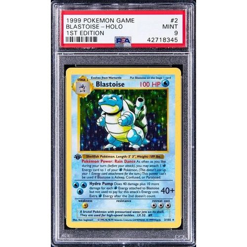 Carte Pokémon Tortank 1st Edition Version Anglaise