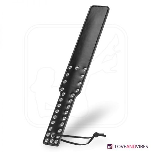 Paddle Noir Similicuir Et Rivets Bdsm 38,0cm