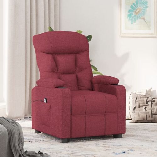 vidaXL Fauteuil inclinable électrique Rouge bordeaux Tissu