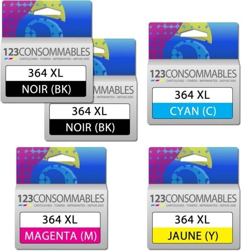 Pack générique HP 364XL, 5 cartouches