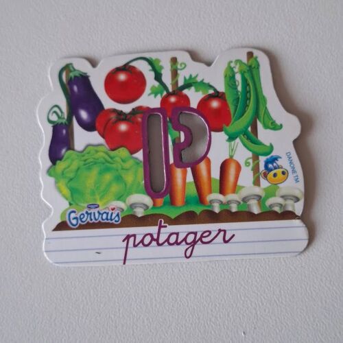 Magnet Série La Ferme Pochoir Danone Gervais Alphabet Lettre P Potager