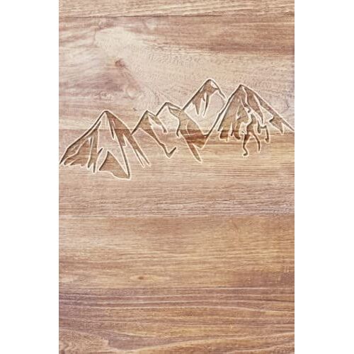 Mountain Carved Wood: Journal, Lined, 120 Pages, 6x9 Inches, Matte Finish Cover, Notebook, Diary Gift, No Bleed