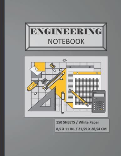 Engineering Notebook Graph Paper For School Or Business: 150 Sheets 8.5x11 Grey Cover Gridded Interior
