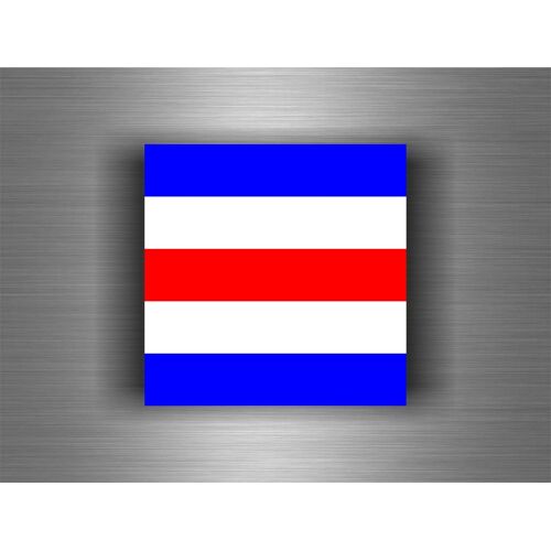 Autocollant Sticker Code Maritime International Drapeau Pavillon C Charlie