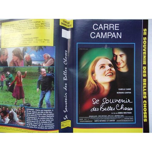 Jaquette Du Film.Se Souvenir Des Belles Choses (2002).Réalisation.Zabou Breitman Avec Isabelle Carré,Bernard Campan,Bernard Le Coq,Zabou Breitman