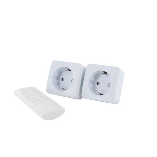 Lot de 2 mini prises Schuko On/Off + 1 télécommande - Chacon