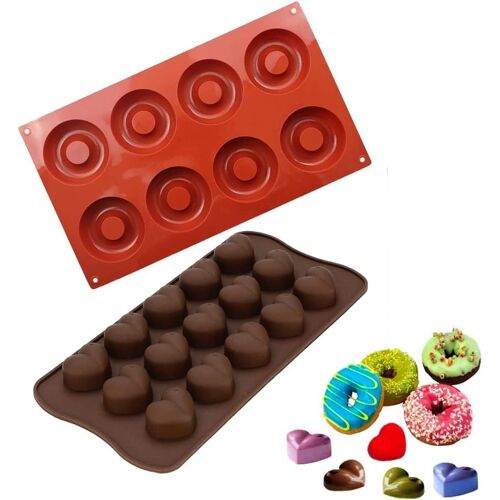 Kalanka-Moules À Chocolat 2 Pièces Moule Silicone Chocolat Moule En Silicone De Coeur Silicone Moules Silicone Bricolage Forme Moule De Cuisson Antiadhésifs Moule Pour Chocolats En Forme De Coeur