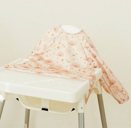 Bavoir De Couverture Intégrale Pour Bébépour Manger, Bavoir À Manches Longues Se Fixe À Une Chaise Haute Et À Une Table, Bavoirs Sevrage