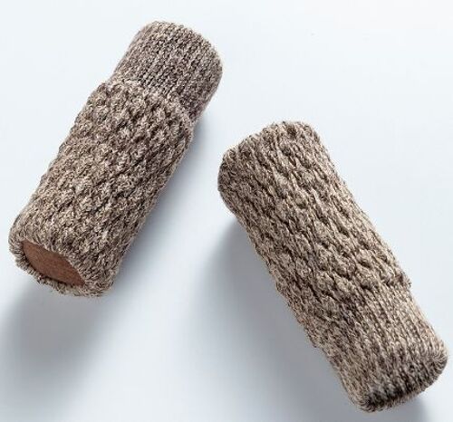 Pack de 16 chaussettes tricotées pour pieds de chaise de table Kaki