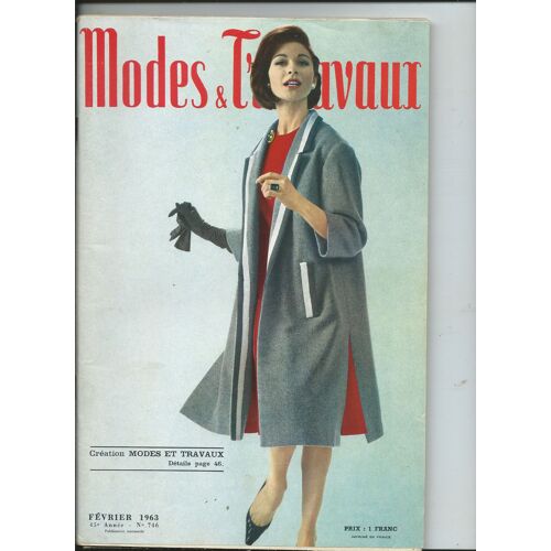 Modes Et Travaux 02/1963 Inclus Supplément Ouvrage Du Mois Dessus De Bahut Au Point De Croix- Tricots Dames, Homme, Poupées Michel Et Marie-Françoise-  Savoir Cuisiner