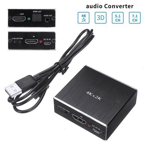 convertisseur Audio-vidéo 3.5mm, adaptateur extracteur, séparateur SPDIF compatible HDMI 4K de haute qualité, 1 pièce
