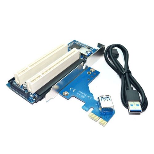 Adaptateur PCI-E Express X1 vers Dual PCI Riser, carte d'extension avec câble pour WIN2000/XP